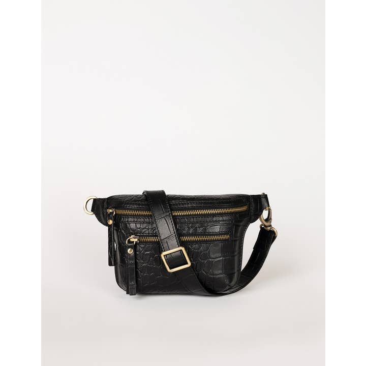 O My Bag - Vente Sac ceinture – femme - Sac banane en cuir Beck’s - Cuir croco noir