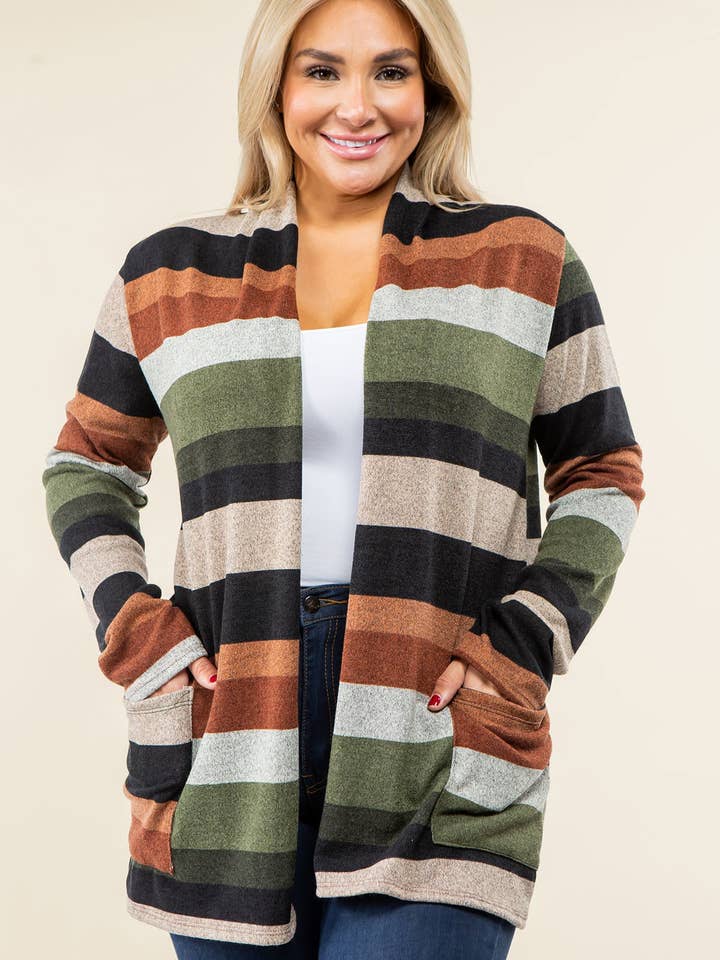 EG fashion - Wholesale Cardigan - Dames - Plus suède elleboogpatch open vest met zakken0