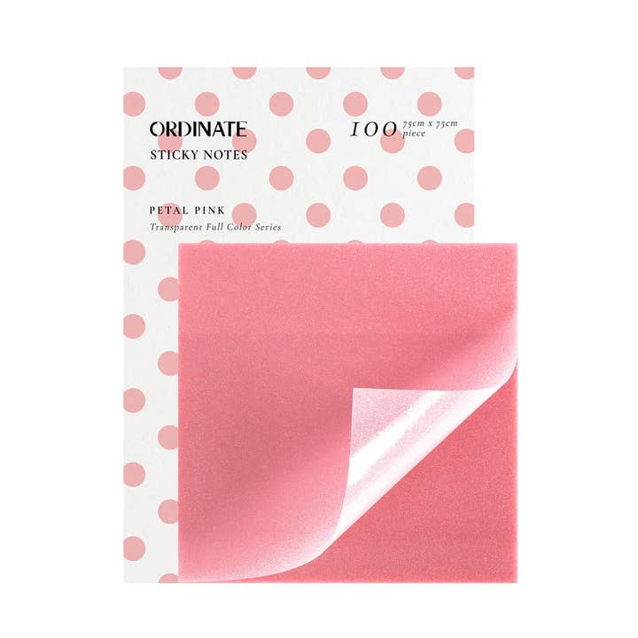 Petal Pink | Clear Transparent Sticky Notes for wholesale by Ordinate