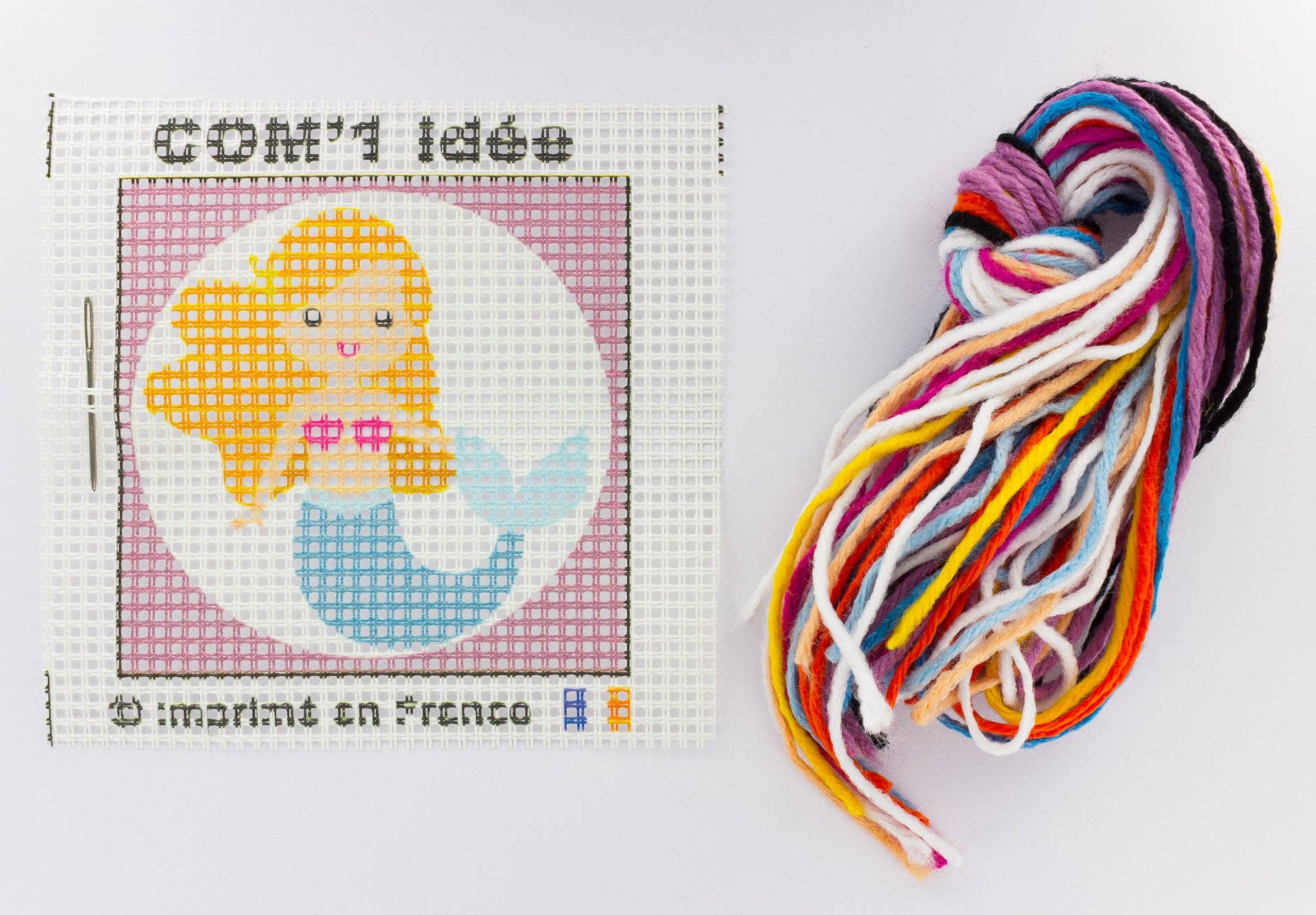 Com'1 Idée – wholesale Embroidery/cross-stitch supplies – Sudan canvas kit | Ariel pretty mermaid3