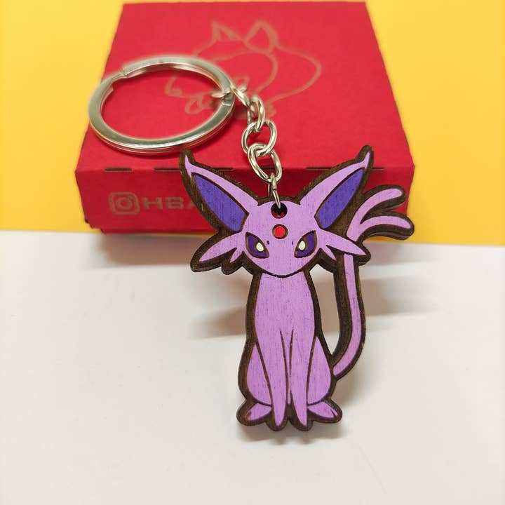Herbs&Belles - Wholesale Keychain - Unisex - Wooden Eevee Evolutions Pokémon Keychain, Custom Geek Anime5