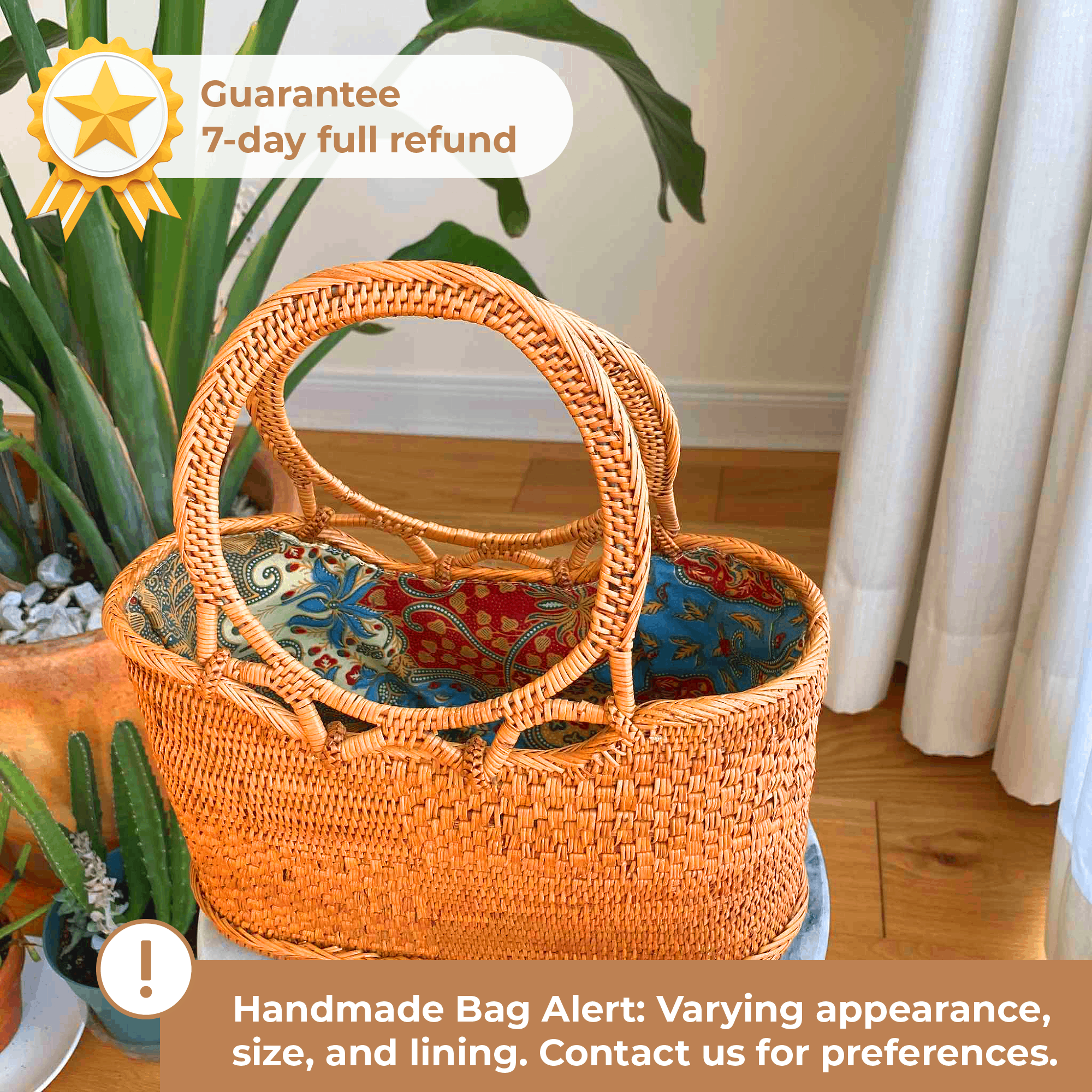 Ganapati - Wholesale Top Handle Bag - Women's - Bali Rattan Handbag - Kelsey8