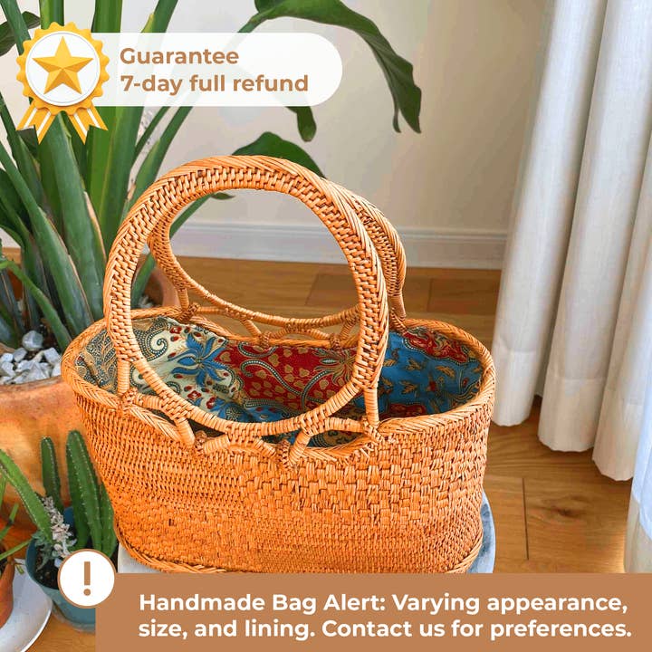 Ganapati – Großhandel Henkeltasche – Damen – Handtasche aus Rattan Bali - Kelsey8