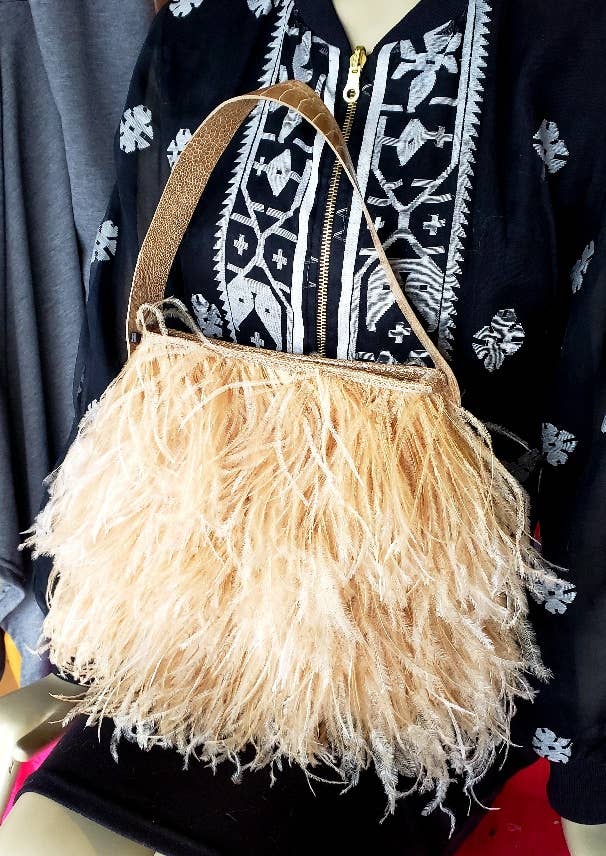 KOLUNTU - Wholesale Tote Bag - Women's - Shayleen Ostrich Feather TOTE10