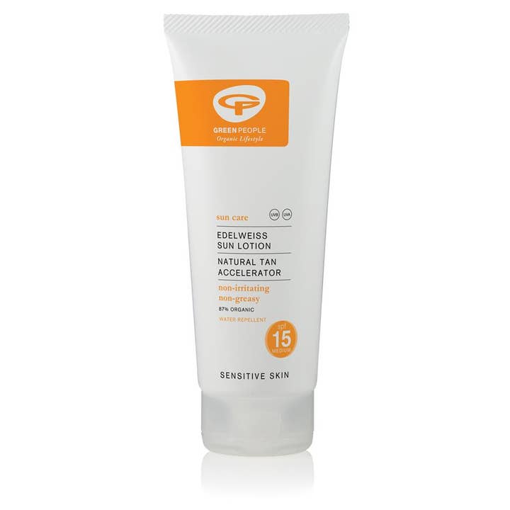 Solar Solar Spf15 med Acelerador Naturlig Del Bronceado 200ml for engroshandel hos Green People
