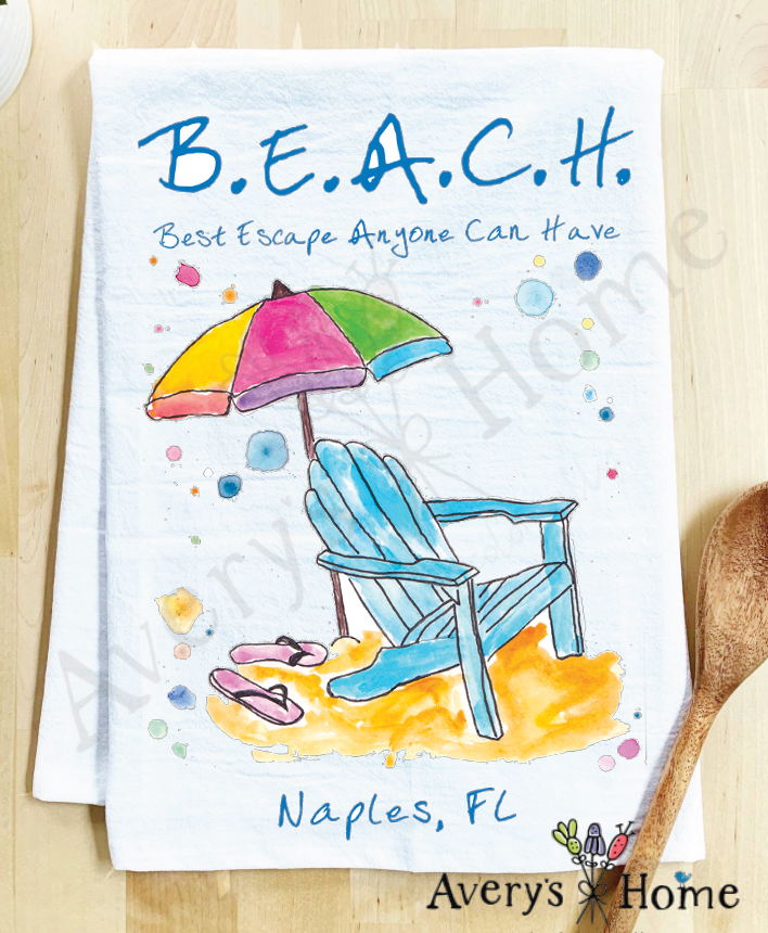 Avery's Home - Wholesale Tea Towel - Beach Vacation Souvenir Customizable Tea Towel20