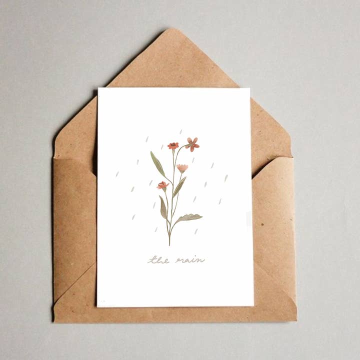 Tarjeta de felicitación Flor bajo la lluvia para venta al por mayor de After Providence