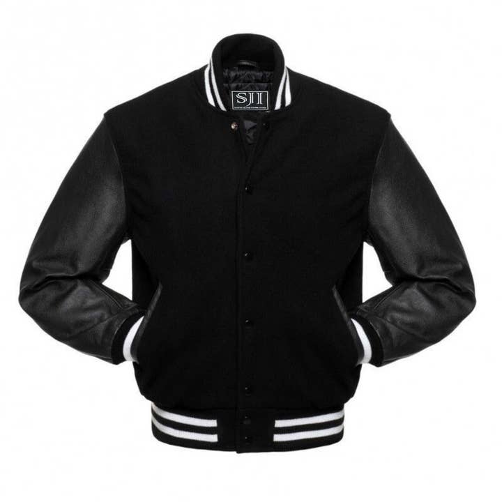 SJI - Wholesale Varsity/Baseball Jacket - Men's - Men's Letterman Bomber Varsity Baseball jacket Genuine Leath