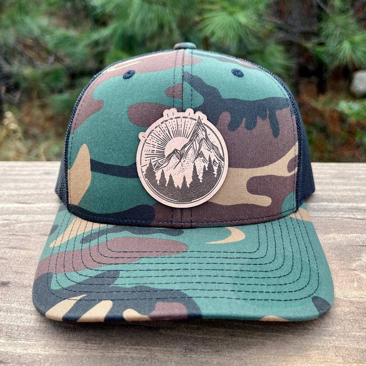 Mountain Sunrise Lädermärke Hatt – 208Tees för wholesale av 208T2.0