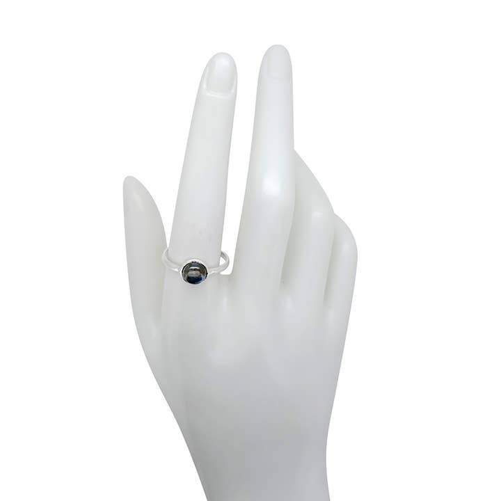 Amberman - Wholesale Single Stone/Solitaire Ring - Labradorite Sterling Silver Ring