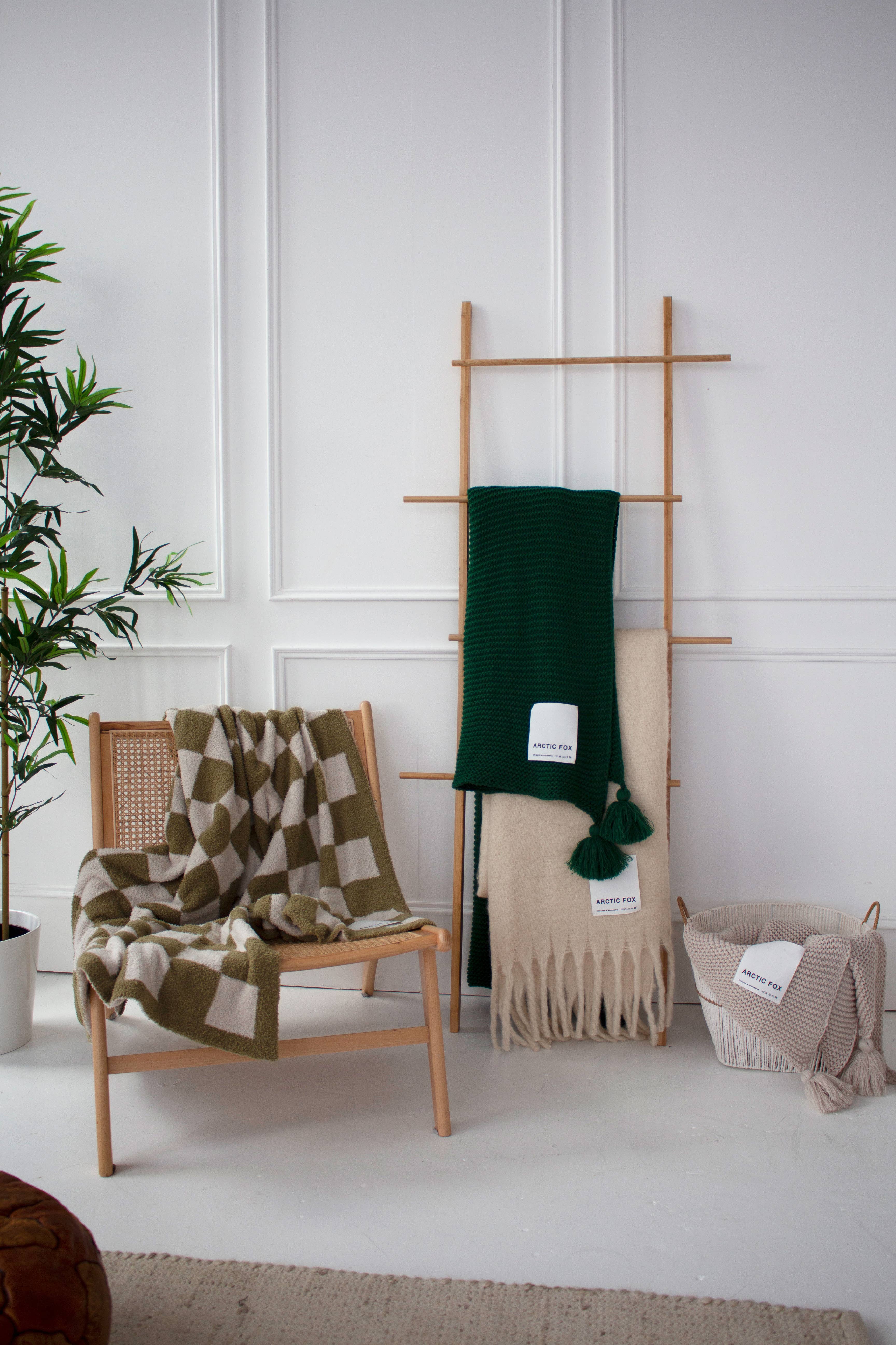 ARCTIC FOX & CO. - Vendita all'ingrosso Plaid - Il Reykjavik Throw - 100% Riciclato - Ciottolo Beige - AW257