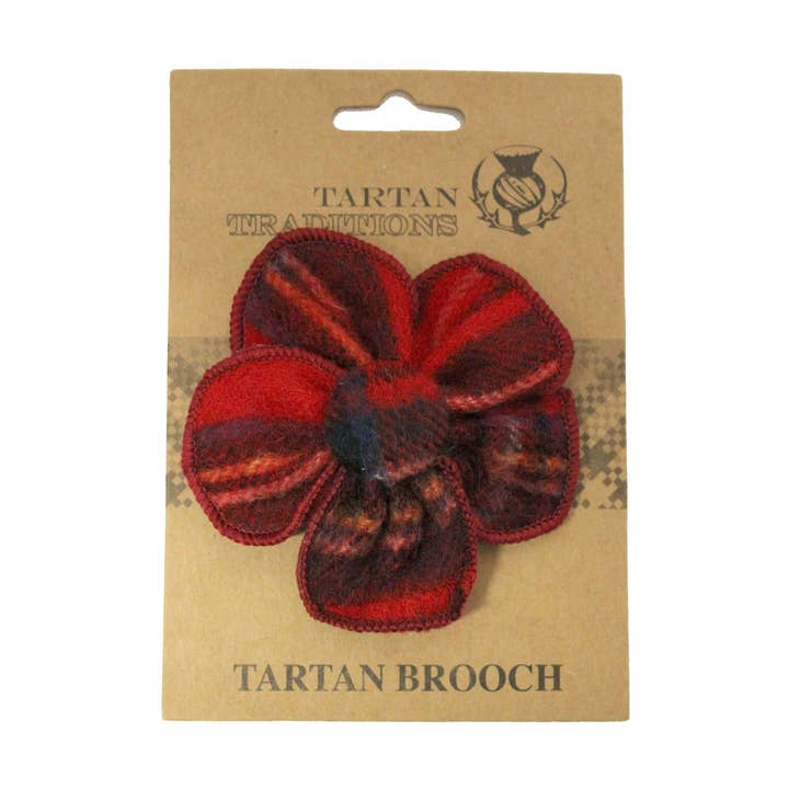 Eurostick - Wholesale Brooch - Tartan Floral Brooch - Red0
