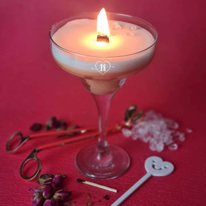 Afewhometruths - Wholesale Novelty Candle - 18th Birthday Cocktail Glass Candle3
