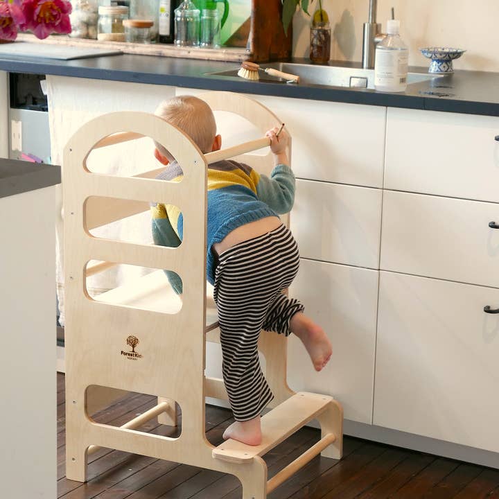 Forest Kids – Brinquedo de madeira - Crianças por atacado – Torre de Aprendizagem Ajustável para Crianças | Torre de Cozinha Montessori2