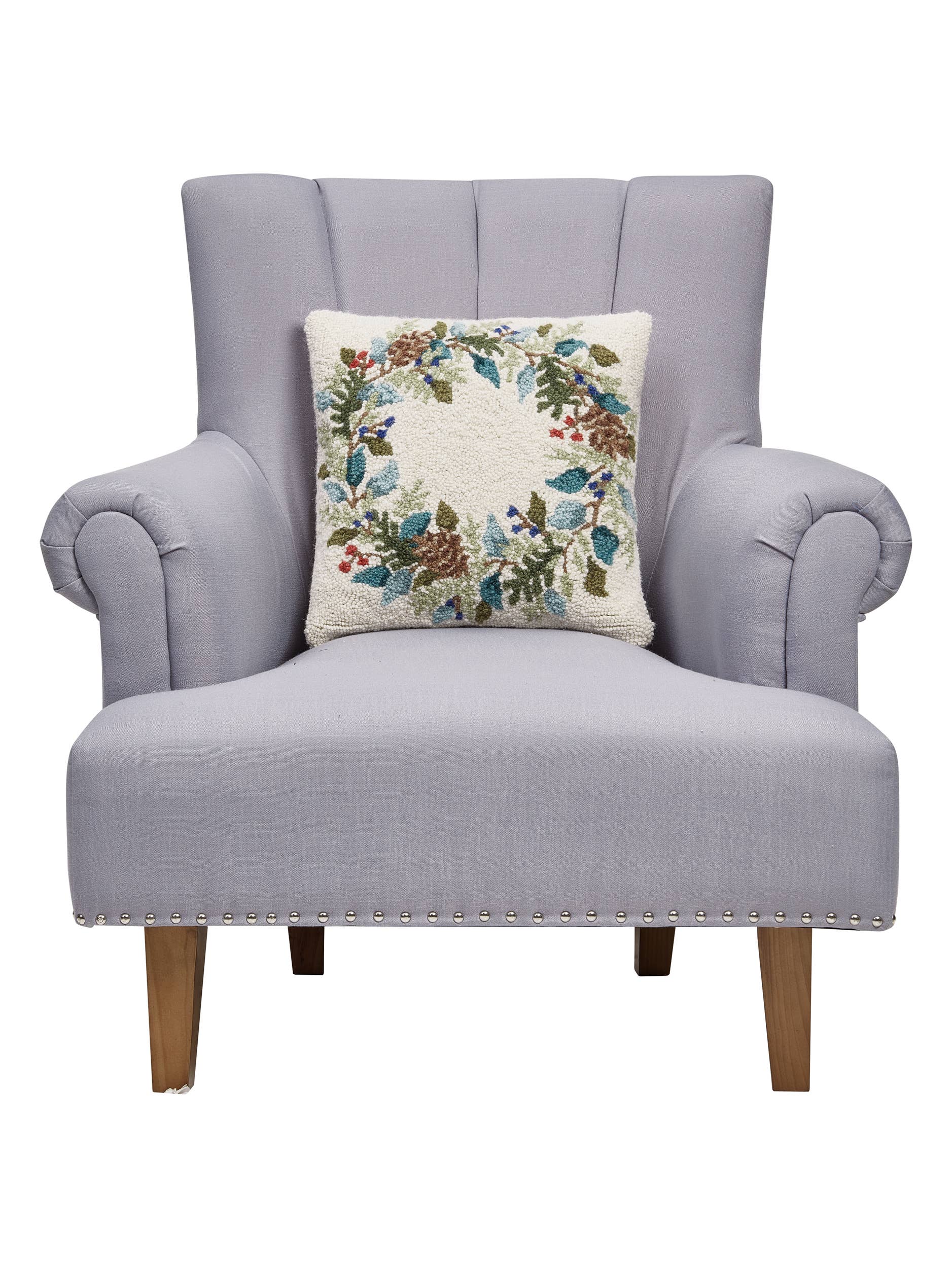 Peking Handicraft - Wholesale Throw/Decorative Pillow - Holly Wreath Hook Pillow1