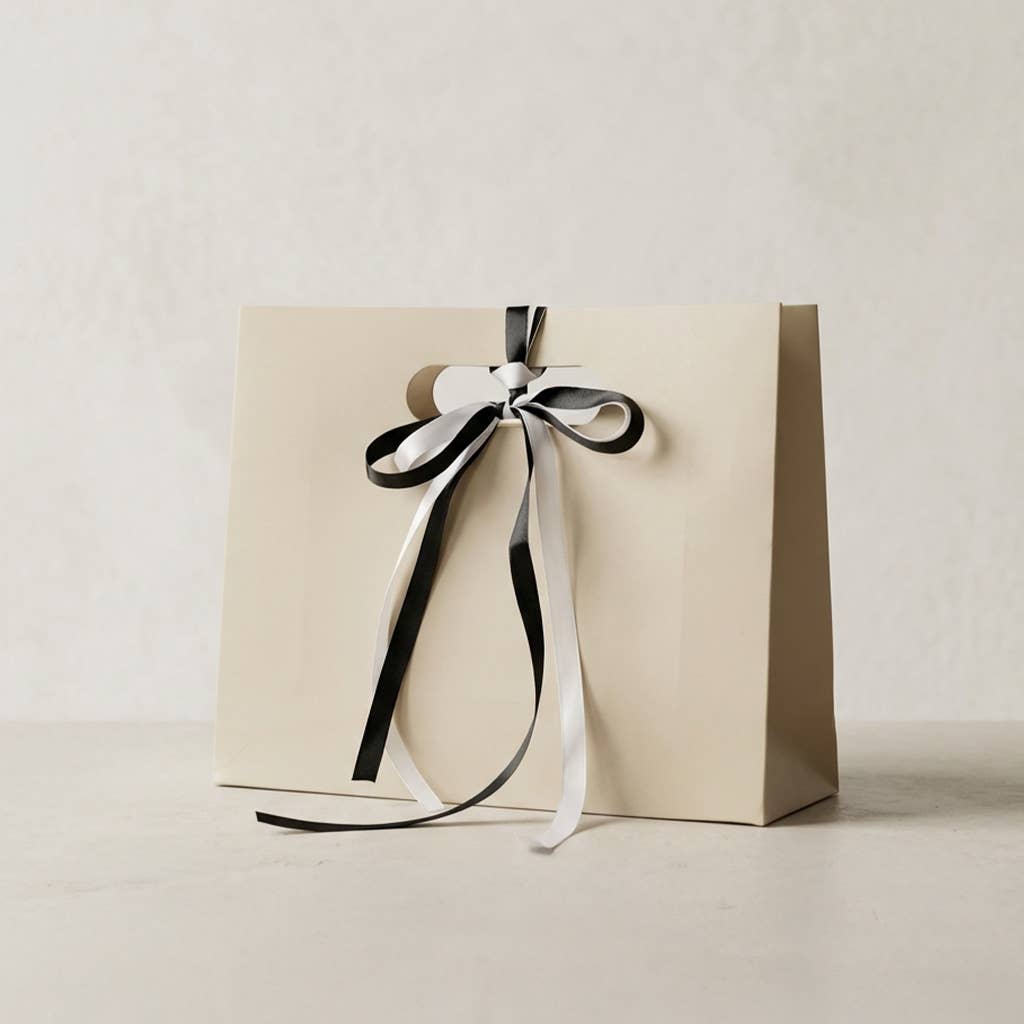 ByHome - Wholesale Gift bag - Soft Light Beige Cutout Handle Gift Bag w/ Ribbon & Tissue5