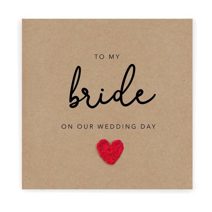 Carte de mariage « To My Bride On Our Wedding Day », pour mariée pour la vente par Fifi's Handcrafted