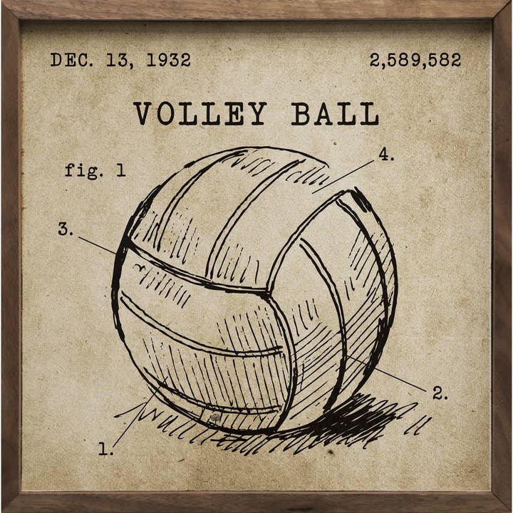 Volleyball Patent Brown for wholesale by Kendrick Home