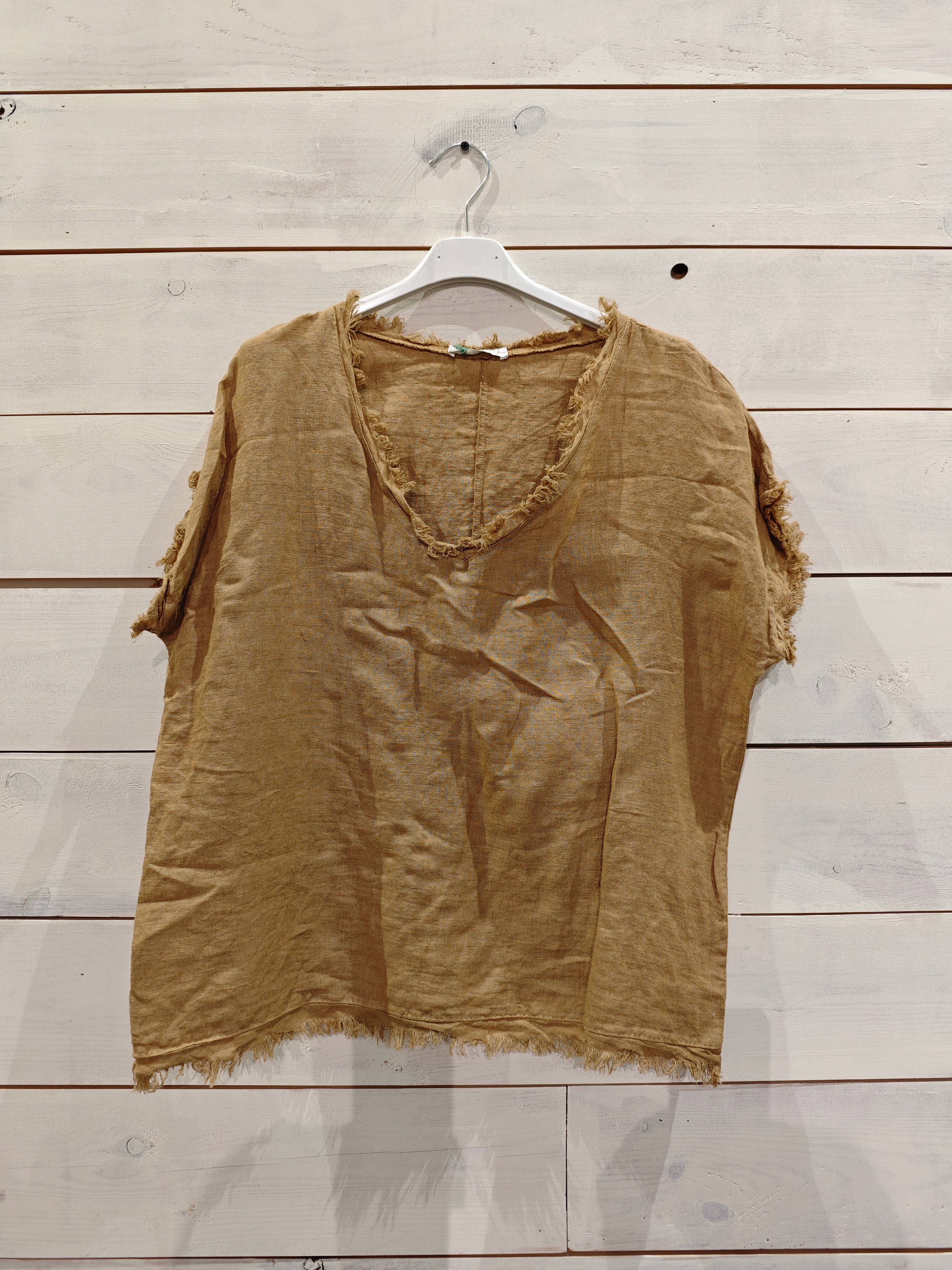 Linos y Textiles - Vendita all'ingrosso Camicetta - Donna - Blusa con frange in lino 100%6