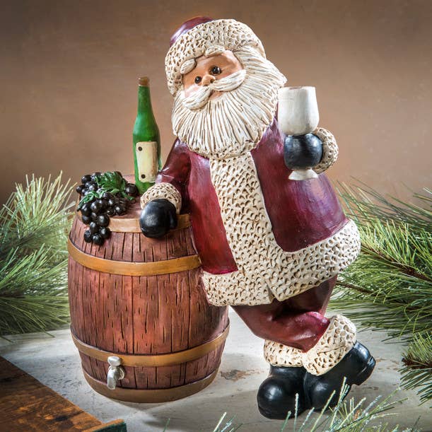 J Devlin Glass Art & Bert Anderson Collection - Wholesale Christmas Decoration - Wine Santa Figurine By Bert Anderson MB 22