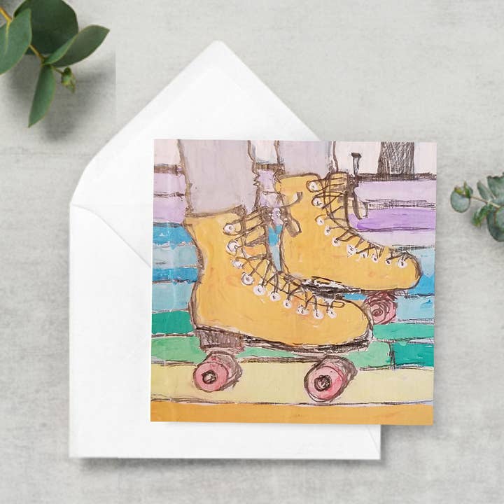 Carte cadeau : Patins à roulettes pour la vente par Blueberry Road Cards