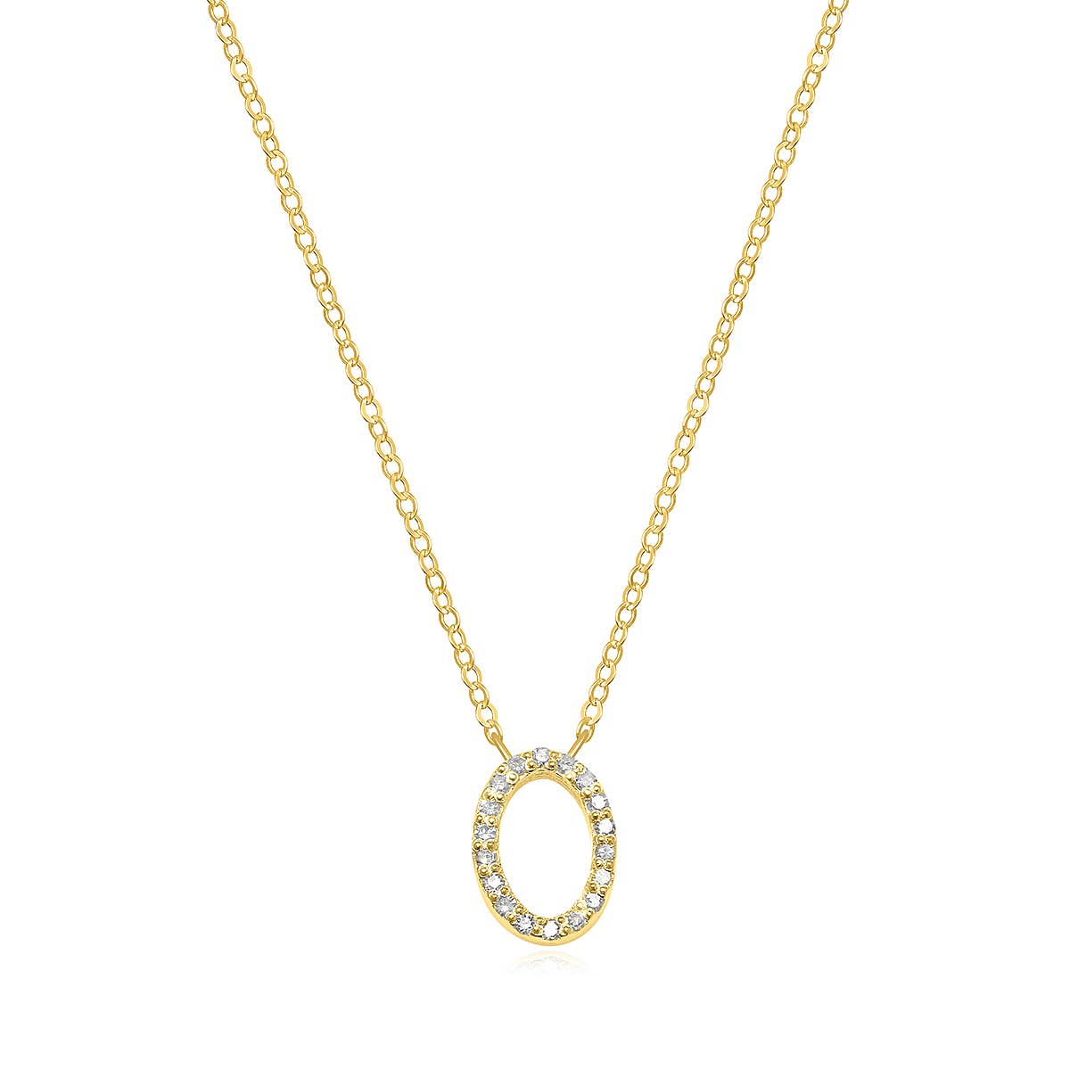 Amelia Rose Jewelry - Vendita all'ingrosso Collana con ciondolo/pendaglio - Collana con iniziale in diamanti pavé oro - Una delle preferite di Oprah10