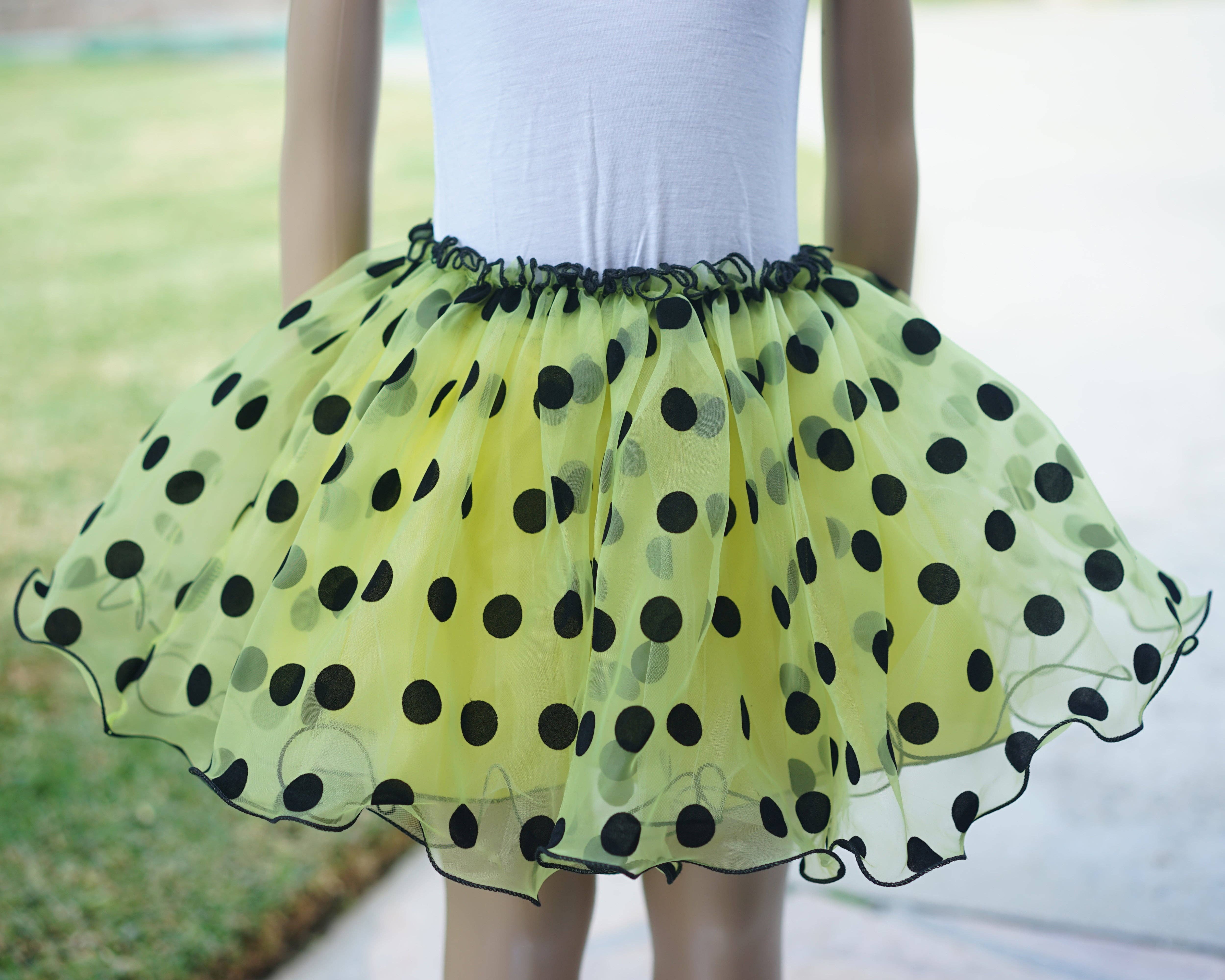 Wenchoice - Wholesale Tutu - Kids - Yellow/Black Polka Dot Bumble Bee Organdy Tutu Skirt1