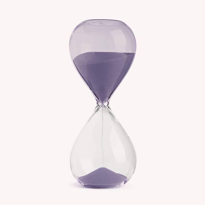Mini reloj de arena de escritorio, 5 minutos, violeta para venta al por mayor de Gry Mattr by Joe Mimran