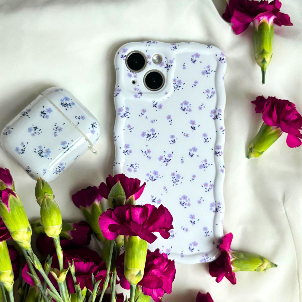 Coconut Lane - Wholesale Earphone/Headphone Case - Women's - Airpods Case - Ditsy Floral Periwinkle2
