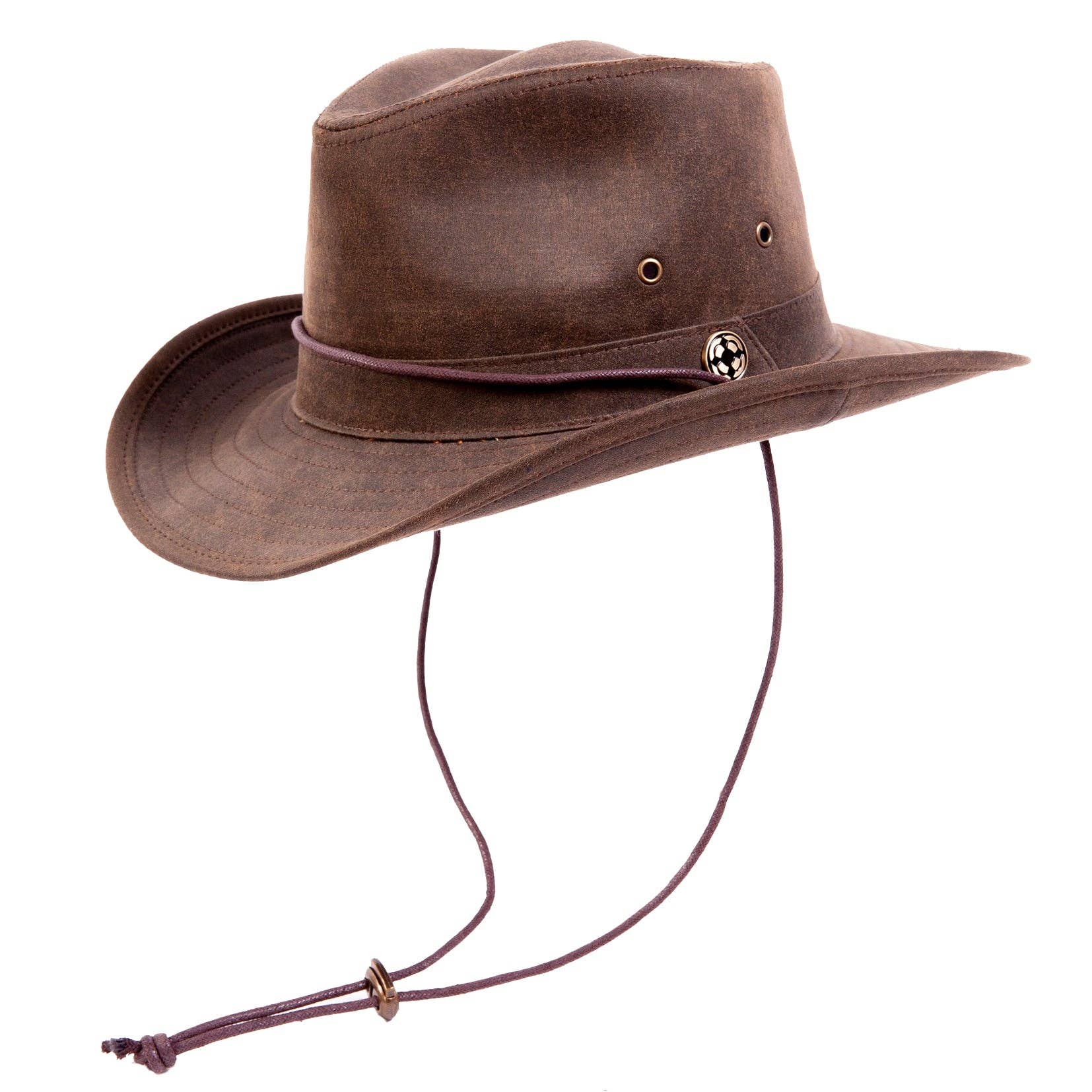 Marron Chapeau Western Usé Outback - Style Irwin en vente sur Faire2