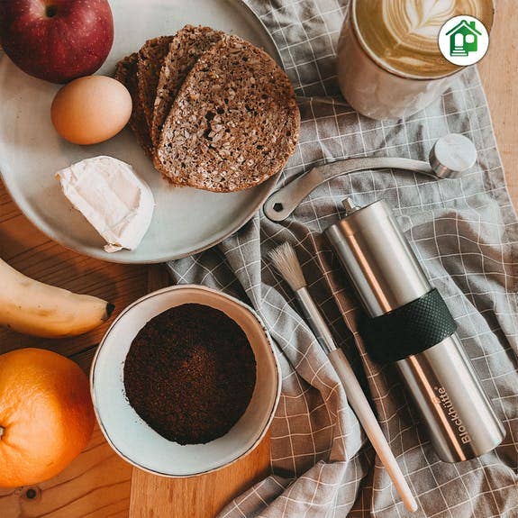 Blockhütte – wholesale Kaffekvarn – Blockhütte premium manuell kaffekvarn i rostfritt stål med keramisk kvarn (grå)1