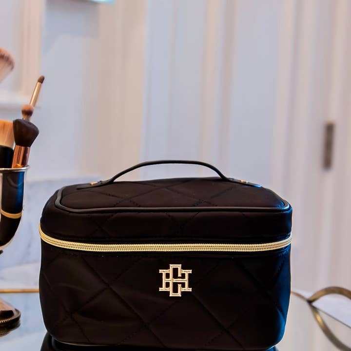 Caroline Hill - Wholesale Makeup/Cosmetic Bag - Hampton Train Case Black Nylon0