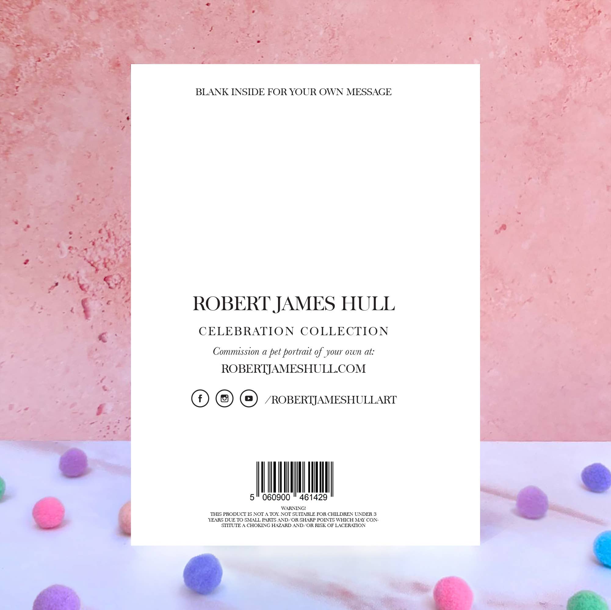 Robert James Hull – wholesale Birthday card – Dachshund Pompom Birthday Card1