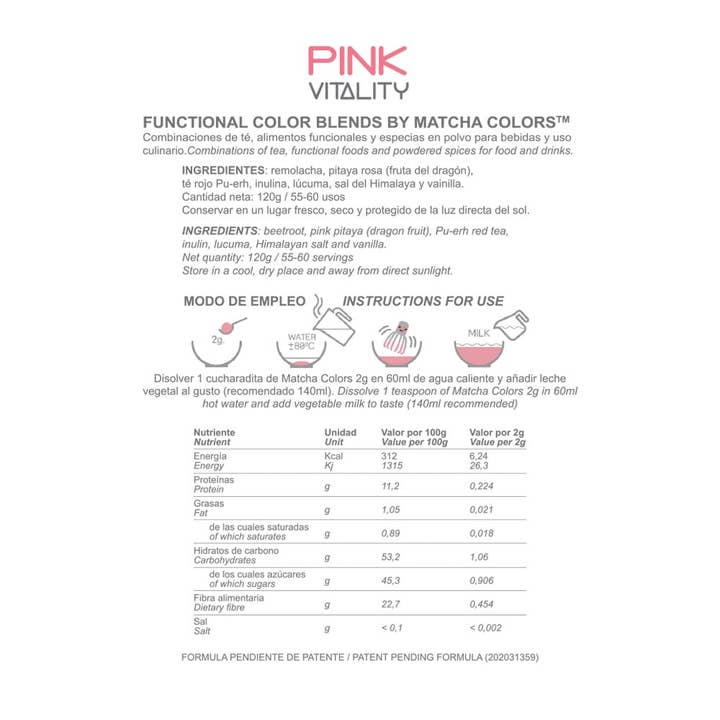 Matcha Colors - Vente Thés santé/détox - Matcha rose - Vitalité rose
