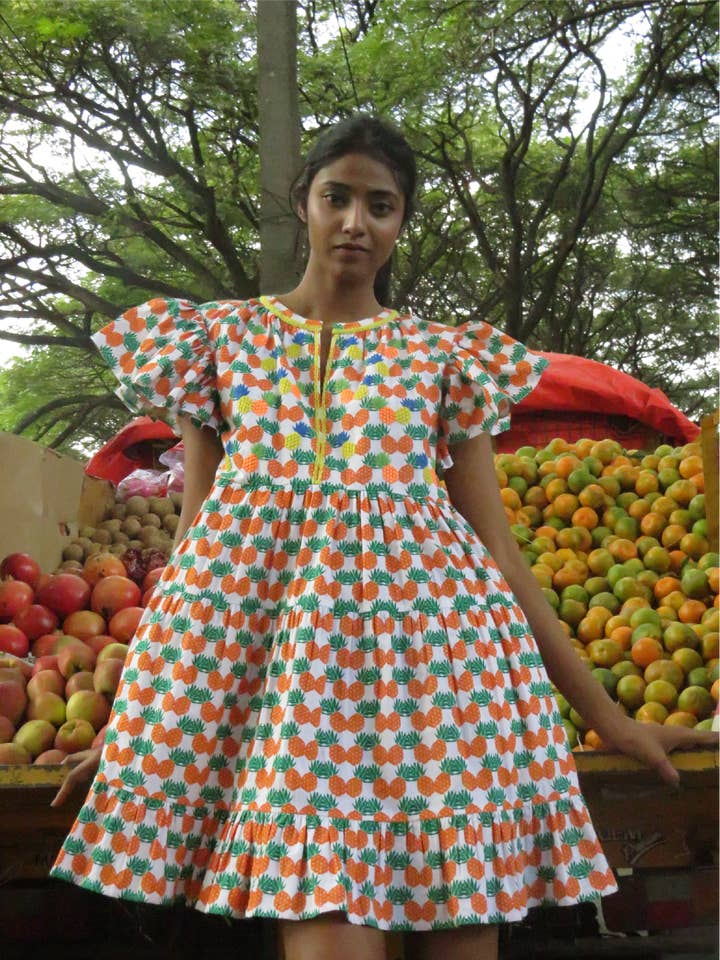 Minivestido estampado de piña para venta al por mayor de Chogaa NYC