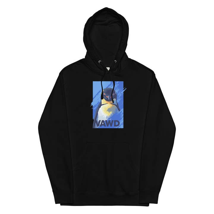 Sweat à capuche portrait de pingouin VAWDesigns – Sweat graphique drôle et cool pour hommes et femmes, art animalier sauvage, streetwear décontracté pour la vente par VAWDesigns