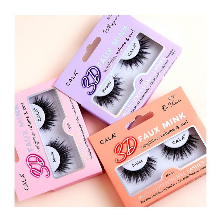 PINEAPPLE Beauty - Wholesale False/Fake Eyelashes - CALA 35000x 3D Faux Mink Eyelash Display Set 72pc