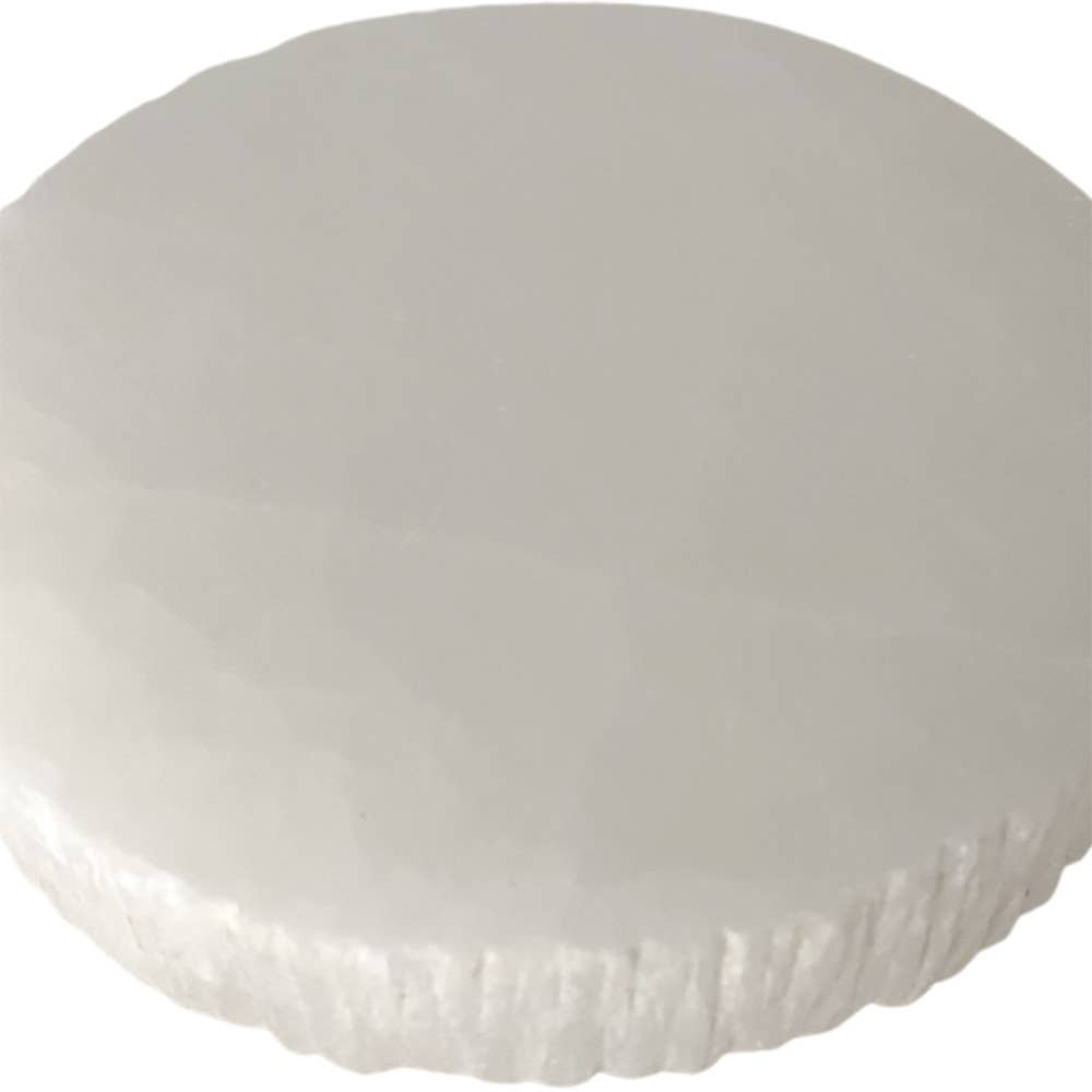 VIE - Wholesale Crystal Charging Plate - Selenite Charging Plate, Round, 10x2cm2