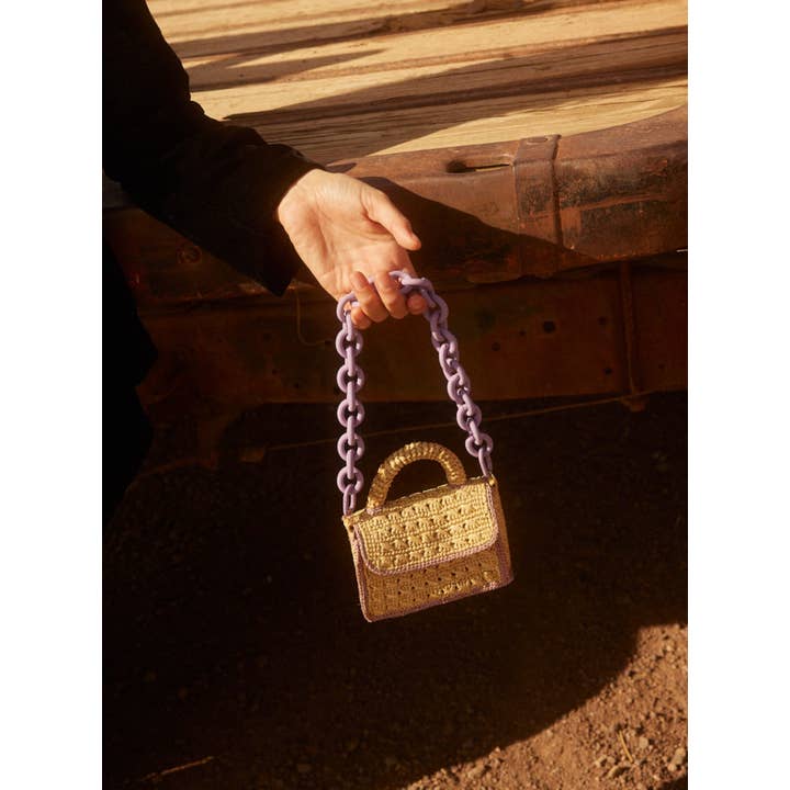 Sanabay - Vendita all'ingrosso Tracolla - Donna - Mini borsa in rafia naturale e lavanda Mini Félicie
