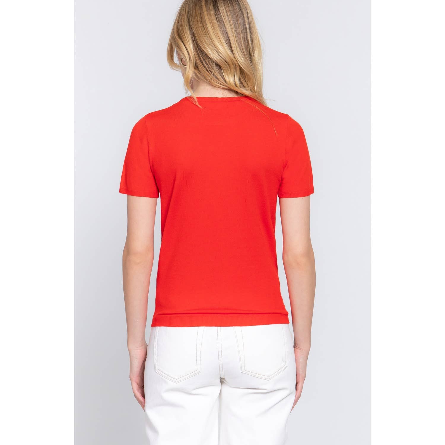 Apolline - Wholesale Knit Sweater - Women's - SHORT SLV ROUND NECK BASIC SPRING SWEATER8