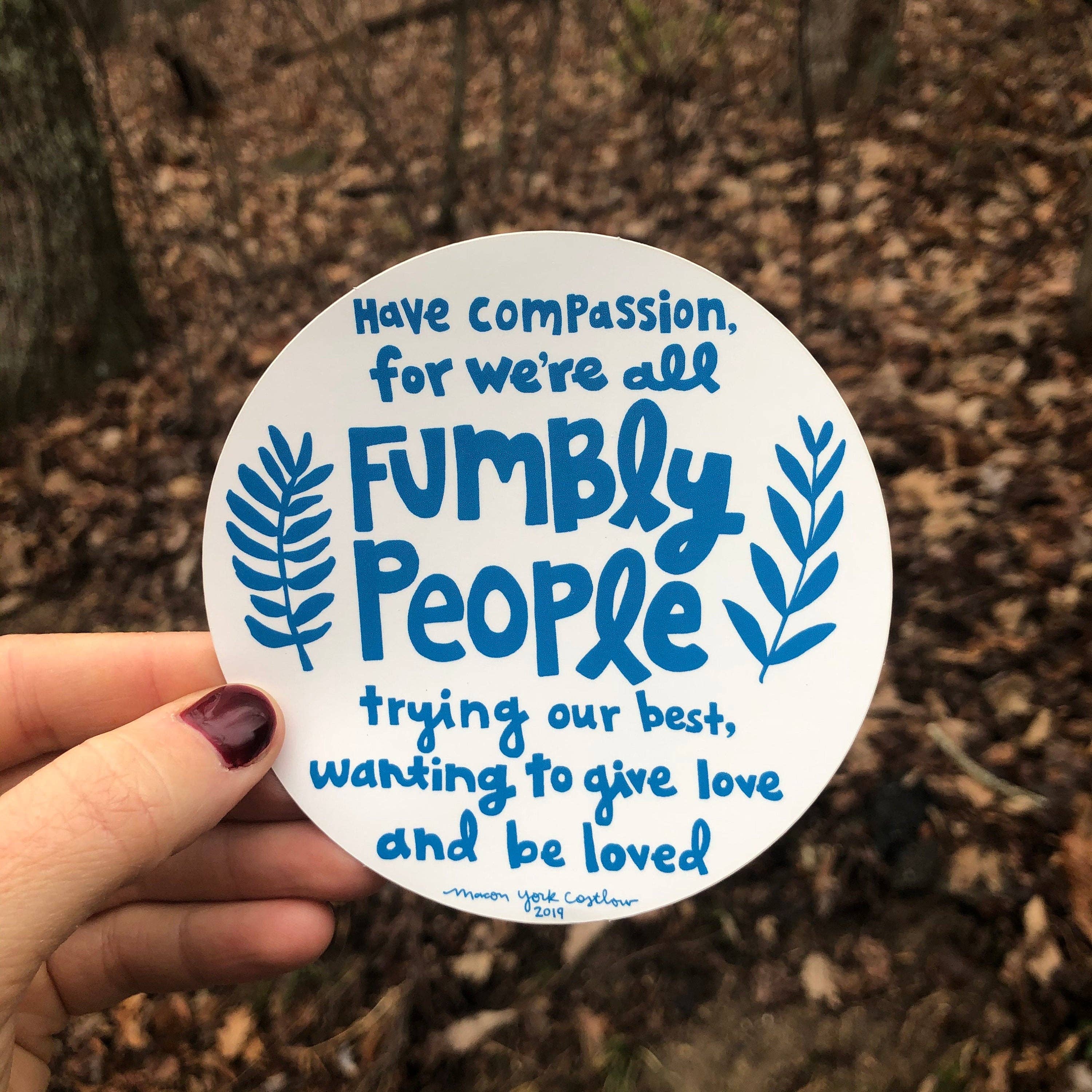 Macon York Press - Wholesale Sticker - Vinyl Sticker: Fumbly People1