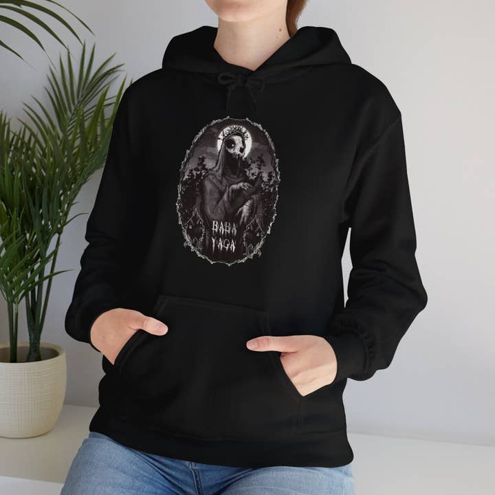 Baba Yaga Unisex Kapuzenpullover aus schwerem Mischgewebe für den Großhandel von LVB Art
