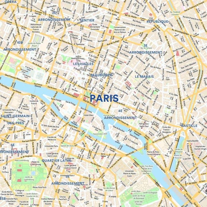 Map Marketing Limited - Wholesale Map - Paris City Map - Laminated Wall Map1