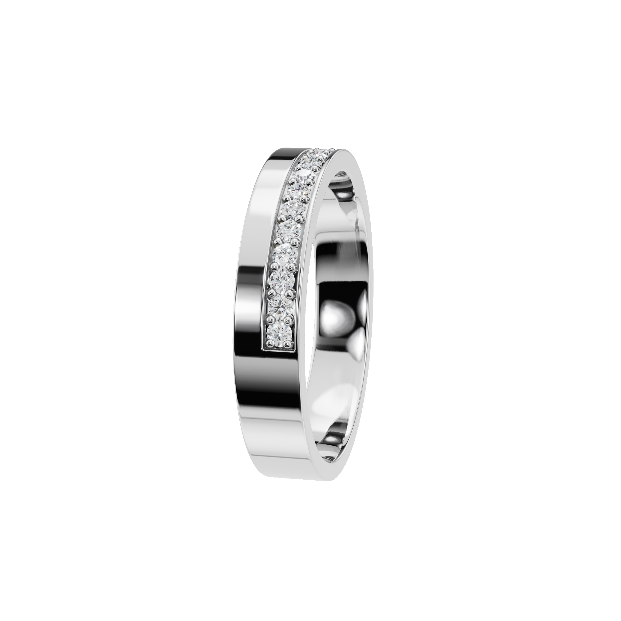 PureYou Jewelry - Vendita all'ingrosso Fede nuziale - Fede nuziale in oro massiccio 14k, anello a metà eternità con diamanti1