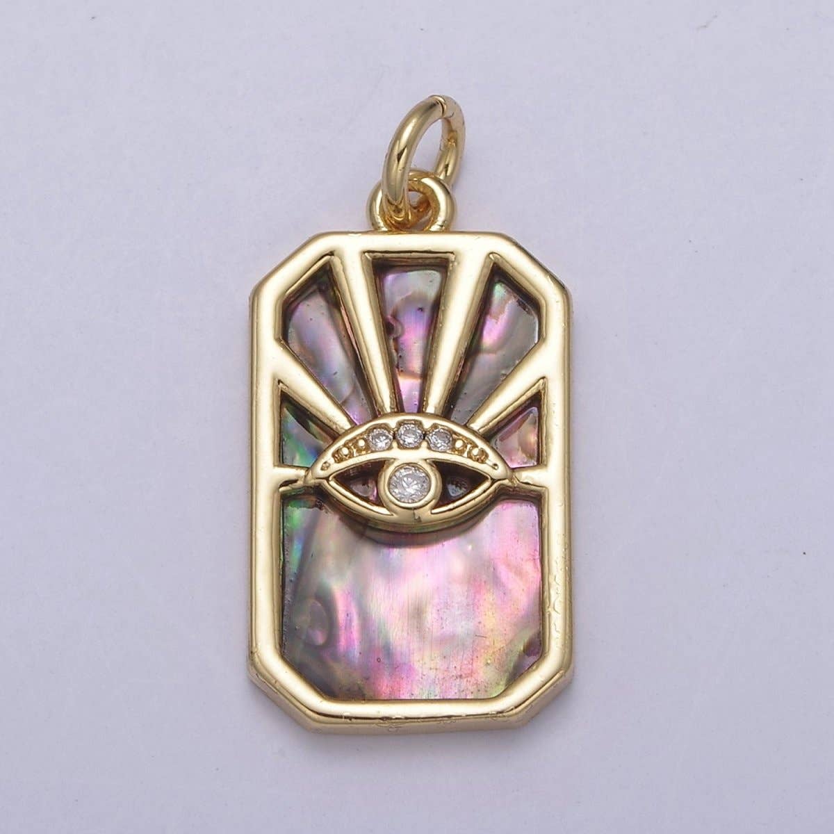 Aim Eternal - Wholesale Pendant/Charm Necklace - Gold Evil Eye Charm Necklace, Tiger Eye, Abalone, Pearl Evil Eye Charm Necklace, Rectangle Evil Eye Charm, Evil Eye Tag, Square Evil Eye Charm, Eye of Ra N-774 - N-7761