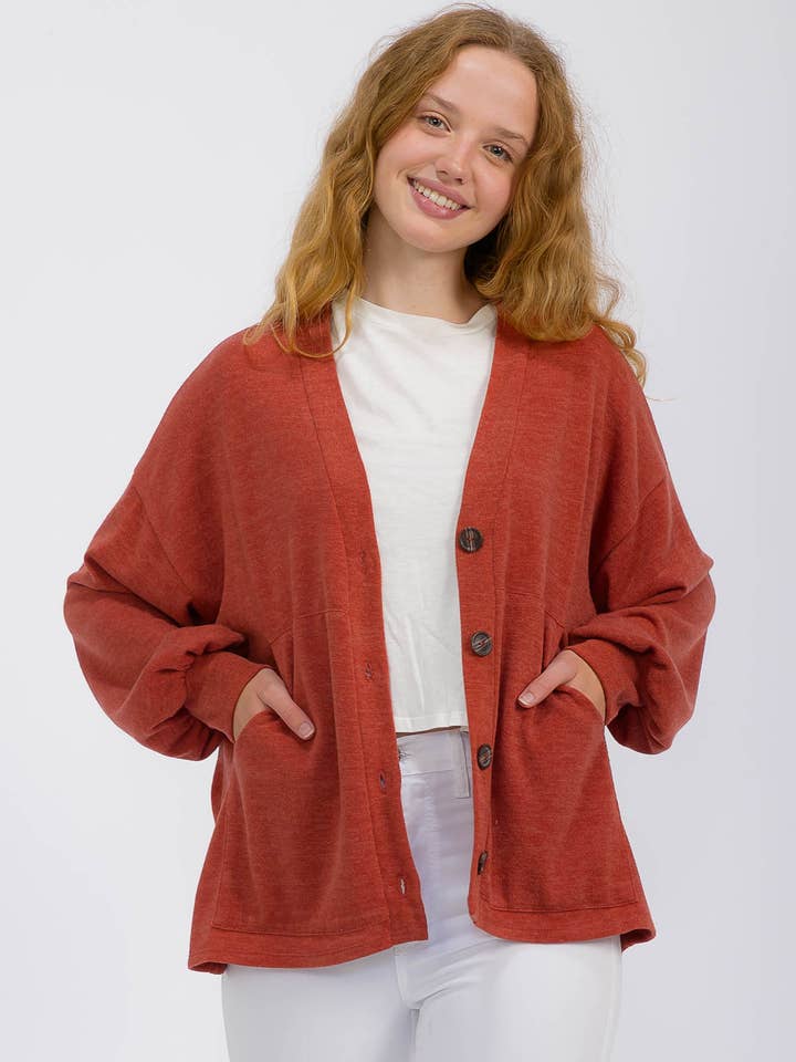 Gebreid Vest met Knoopsluiting T6010 voor wholesale door 7th Ray