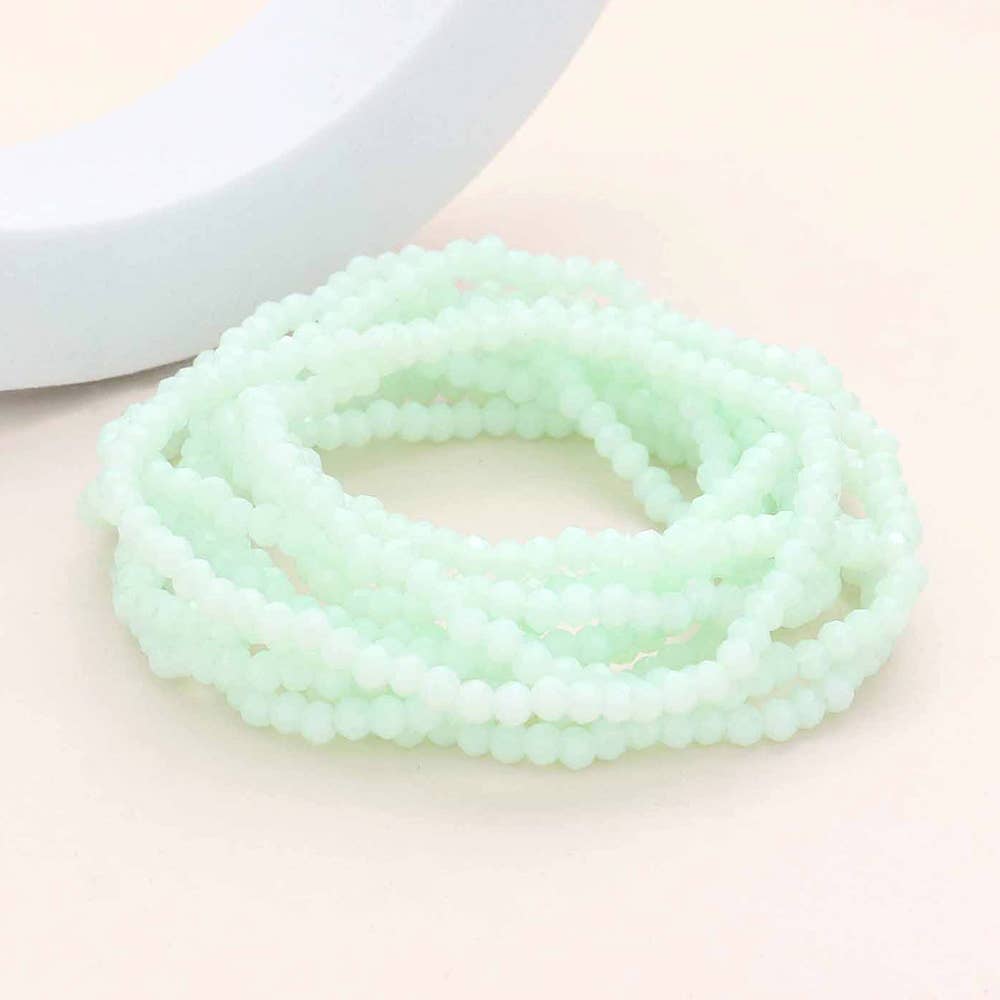 Sensibling Corp. - Vendita all'ingrosso Bracciale con perline - 10 pezzi - Braccialetti elasticizzati multistrato con perline sfaccettate12