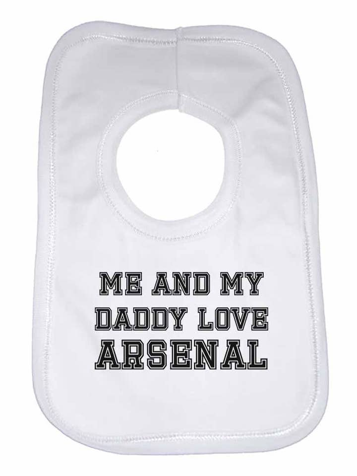 Me and My Daddy Love Arsenal,for Football, Soccer Fans Unisex Baby Bibs for wholesale by Little Ratbag