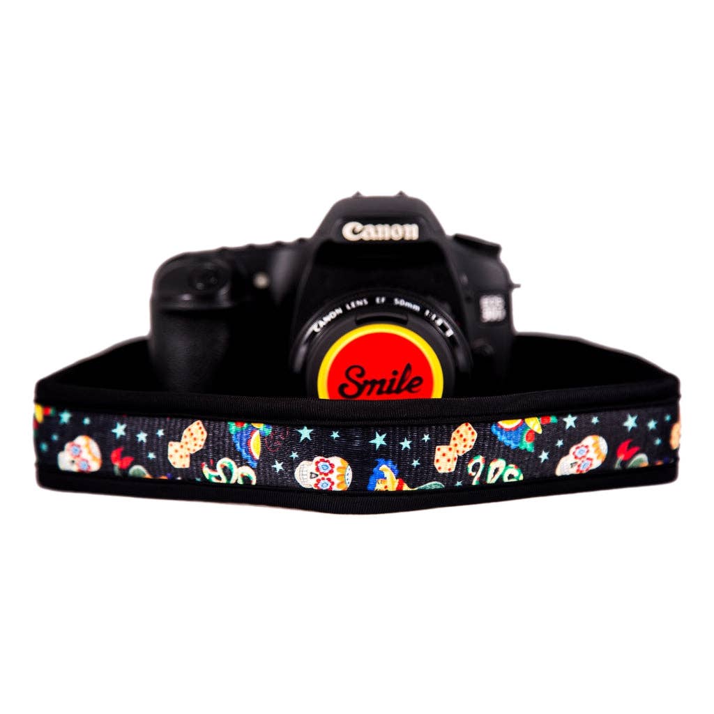 Smile - Wholesale Camera Strap - HANG UP! Strap for all types of Camera, SLR, DSLR, Mirrorless BLACK Tattoos PIN UP6