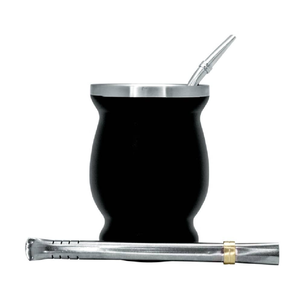 Vin Bouquet (Find It Import & Export Sl) - Wholesale Cocktail/Liquor Glass - Mate Kit with Double Wall Steel Cup 250 ml0